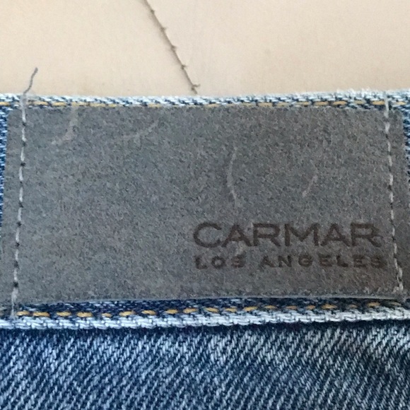 Carmar Los Angeles Distressed Denim Zip Front Skirt, Size 27 - Picture 7 of 10